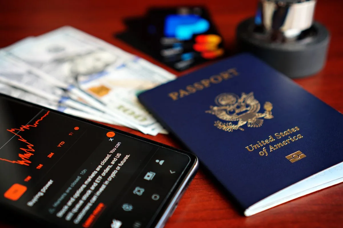 Business travel essentials arranged for a journey