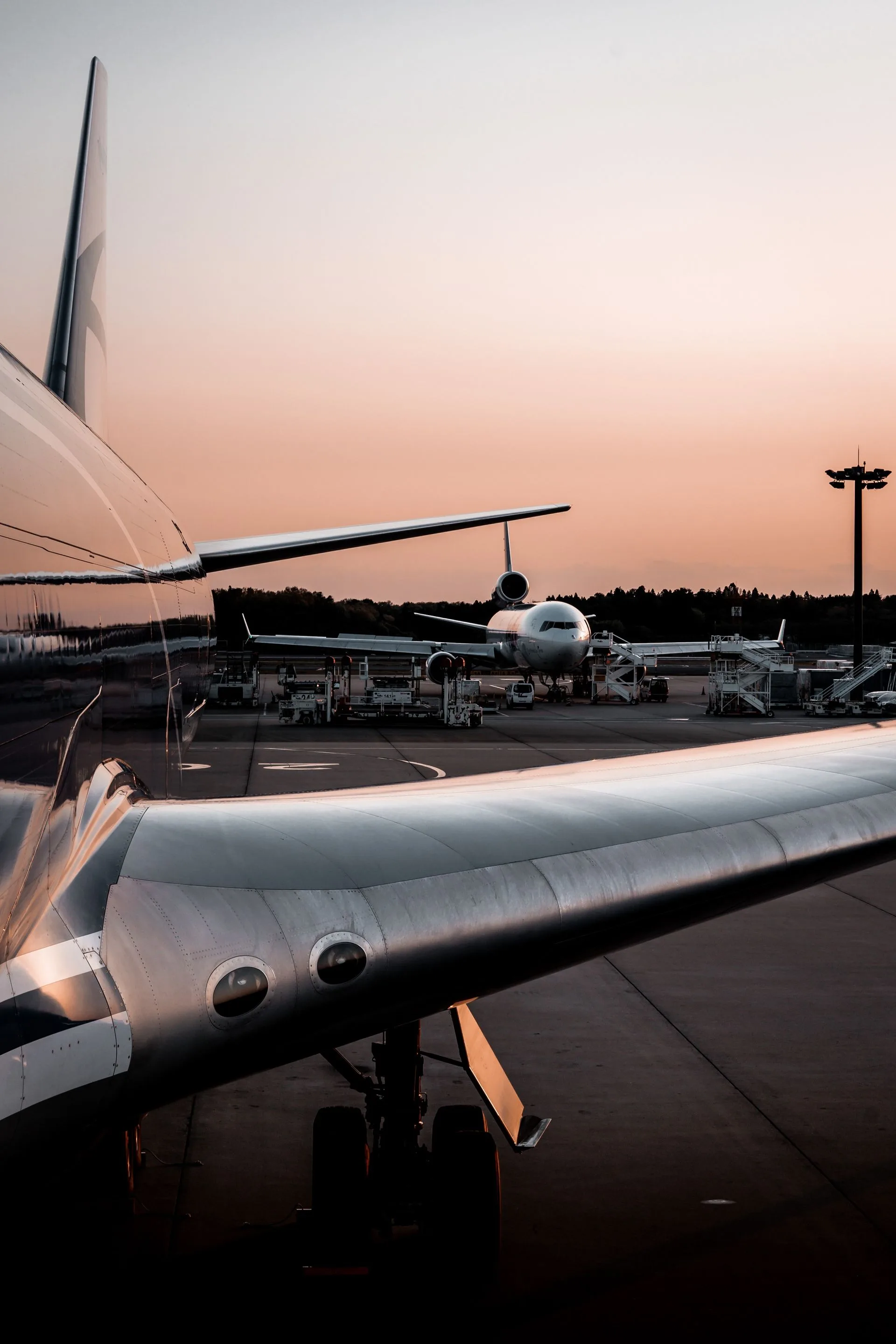 Passenger aircraft at an international airport